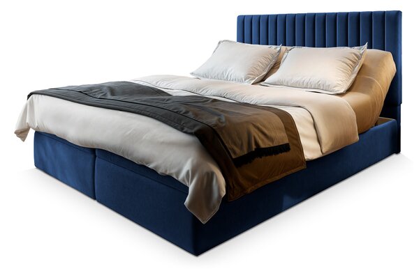 MURLO ágyneműtartós boxspring ágy 160x200 - királykék