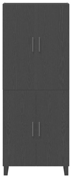 VidaXL Magasfiú 2 db Musta tammi 69,5 x 34 x 180 cm Műanyag Fa és Üveg