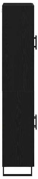 VidaXL Magasfiú 2 db Musta tammi 69,5 x 34 x 180 cm Műanyag Fa és Üveg