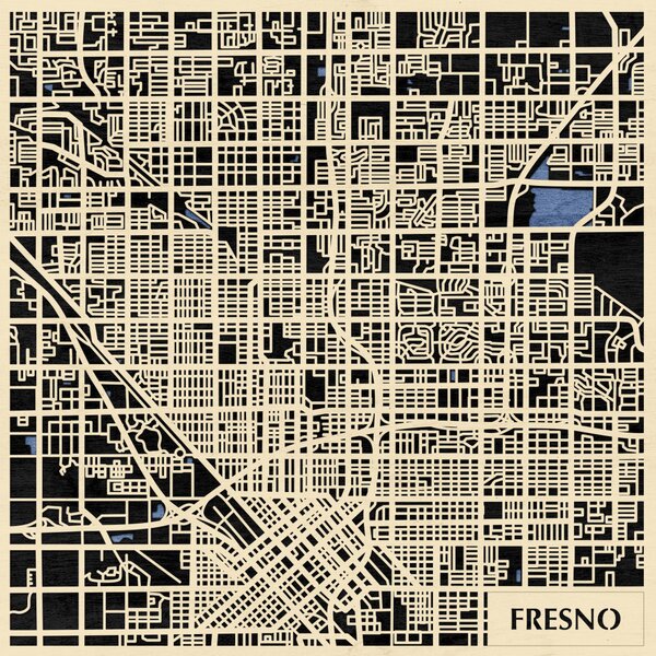 Fresno 3D fa várostérkép fali dekoráció – Natura Products