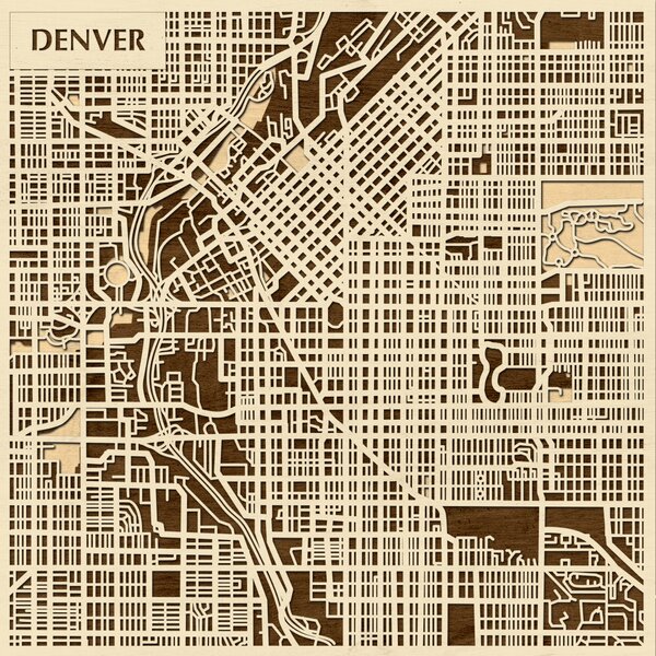 Denver 3D fa várostérkép fali dekoráció – Natura Products