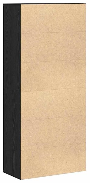 VidaXL Magasító polcokkal ajtóval Musta tammi 80 x 39 x 178 cm Faanyag