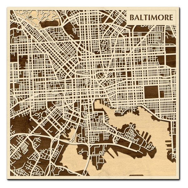 Baltimore 3D fa várostérkép fali dekoráció – Natura Products