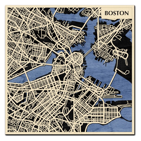 Boston 3D fa várostérkép fali dekoráció – Natura Products