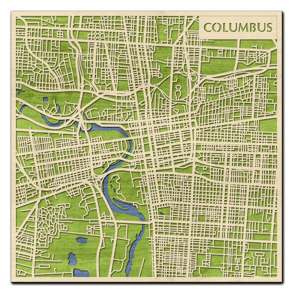 Columbus 3D fa várostérkép fali dekoráció – Natura Products