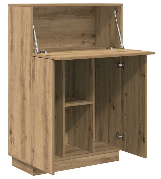 VidaXL Asztal polcokkal kézműves tölgy 71.5 x 31.5 x 106.5 cm Faanyag