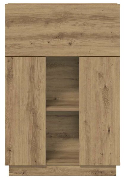 VidaXL Asztal polcokkal kézműves tölgy 71.5 x 31.5 x 106.5 cm Faanyag