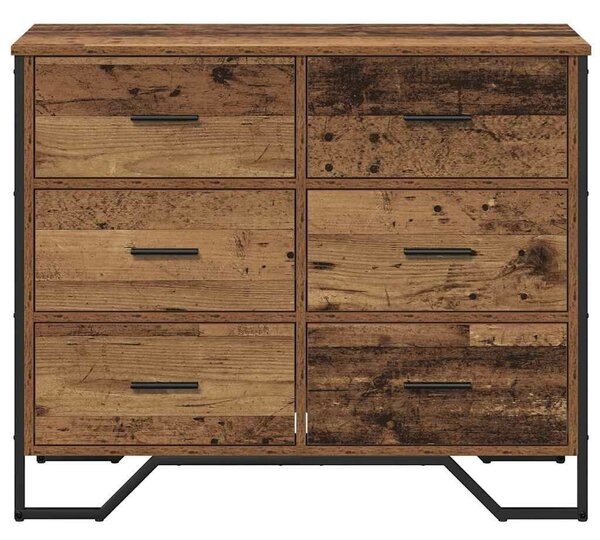 VidaXL Fiókos Szekrény fiókkal Öreg fa 91 x 35.5 x 74.5 cm Faanyag