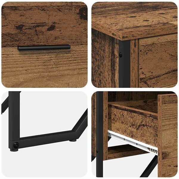 VidaXL Fiókos Szekrény fiókkal Öreg fa 91 x 35.5 x 74.5 cm Faanyag