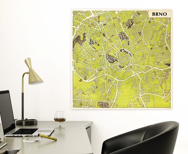 Brno 3D fa várostérkép fali dekoráció – Natura Products