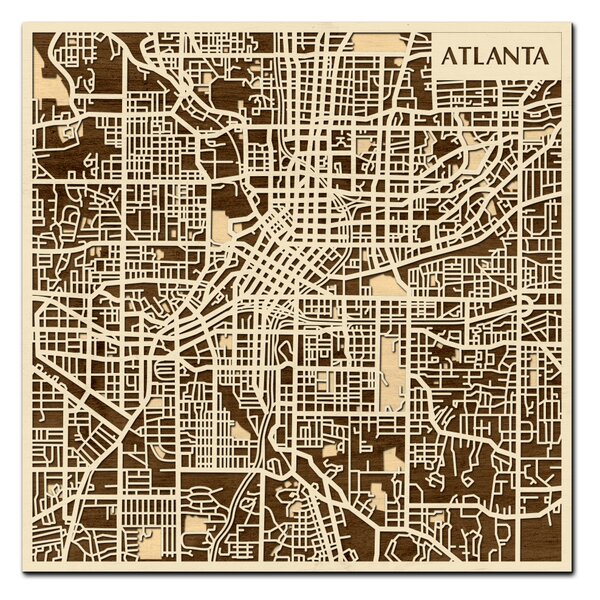 Atlanta 3D fa várostérkép fali dekoráció – Natura Products