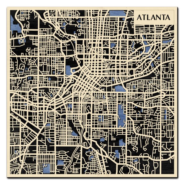 Atlanta 3D fa várostérkép fali dekoráció – Natura Products
