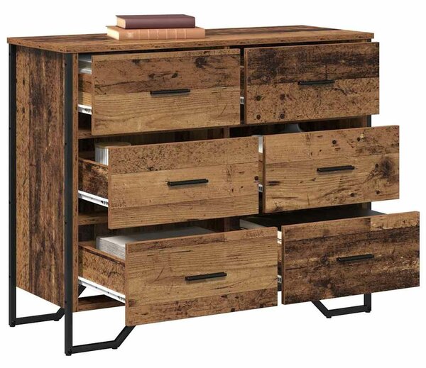 VidaXL Fiókos Szekrény fiókkal Öreg fa 91 x 35.5 x 74.5 cm Faanyag