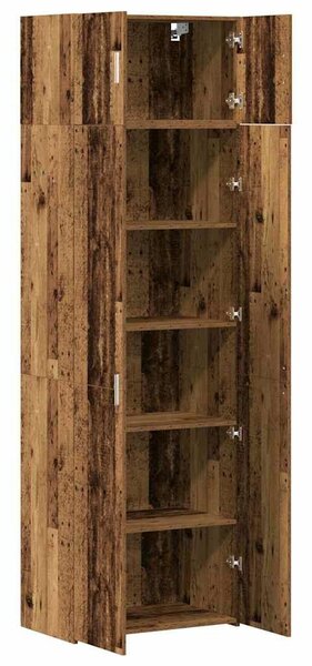 VidaXL Tárolószekrény 2 db Öreg fa 70 x 42,5 x 225 cm