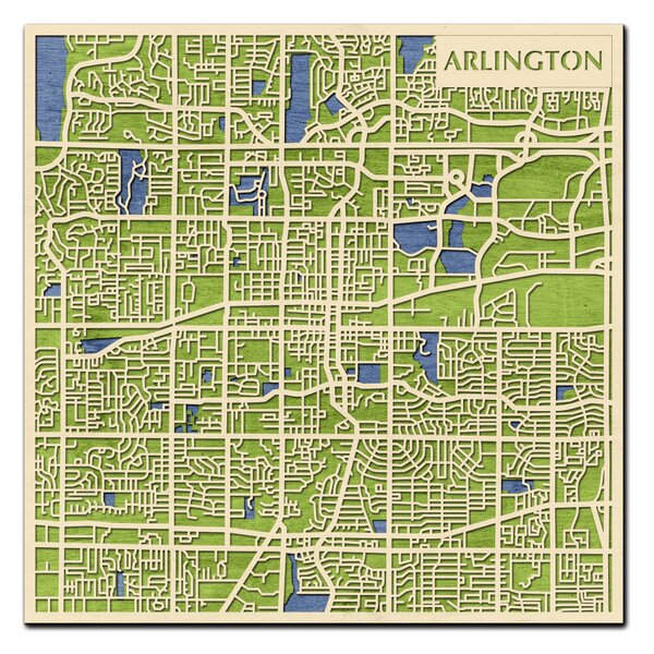 Arlington 3D fa várostérkép fali dekoráció – Natura Products