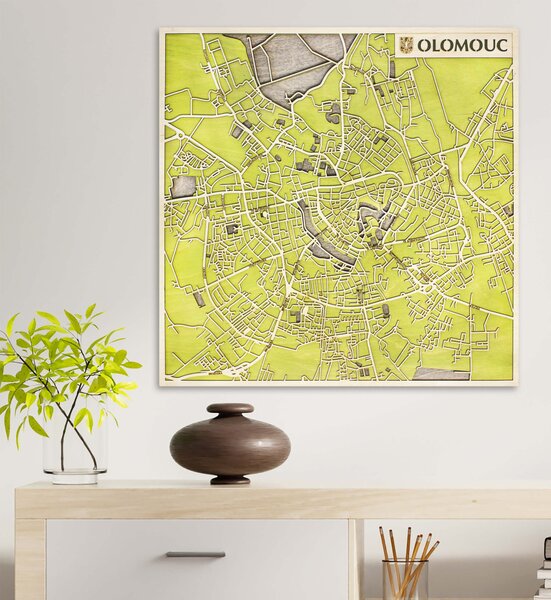 Olomouc 3D fa várostérkép fali dekoráció – Natura Products