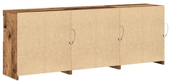 VidaXL Széf LED -es lámpákkal Régi fa 181.5 x 37 x 67 cm Faanyag