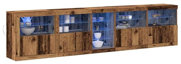 VidaXL LED tálaló Öreg fa 283 x 37 x 67 cm Szerelt Fa