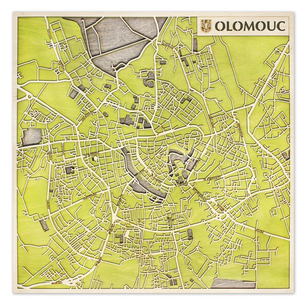 Olomouc 3D fa várostérkép fali dekoráció – Natura Products