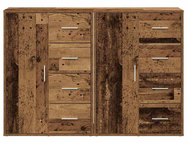 VidaXL Oldalszekrények fiókkal 2 pcs Régi fa 60 x 31 x 84 cm Faanyag