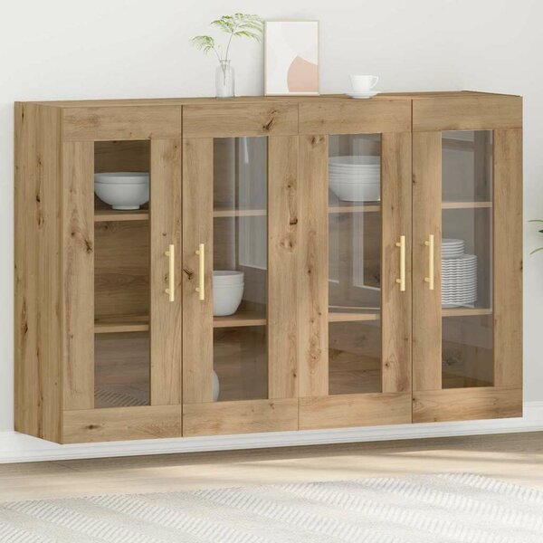 VidaXL Fali Szekrények 2 db Artisan tölgy 69,5 x 34 x 90 cm Szerelt Fa