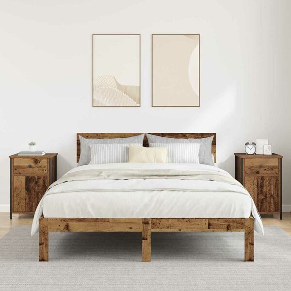 VidaXL Éjjeliszekrény fiókkal 2 pcs Régi fa 40 x 42 x 60 cm Faanyag
