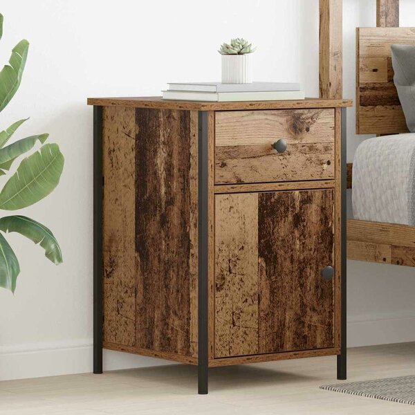 VidaXL Éjjeliszekrény fiókkal 2 pcs Régi fa 40 x 42 x 60 cm Faanyag