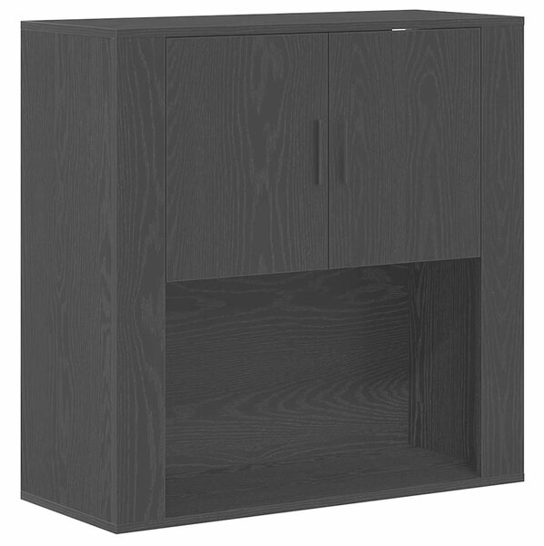 VidaXL Magas Szekrény Musta tammi 80 x 33 x 150 cm Faanyag