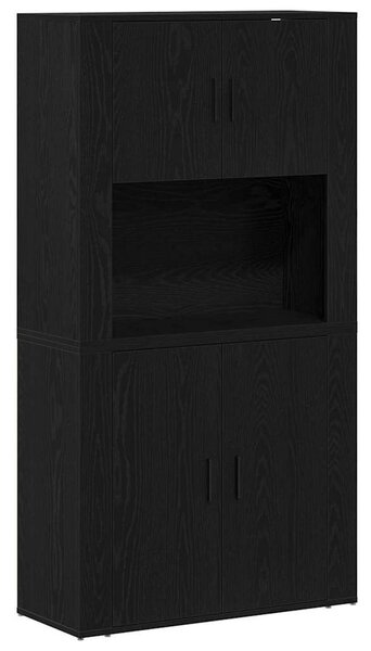 VidaXL Magas Szekrény Musta tammi 80 x 33 x 150 cm Faanyag