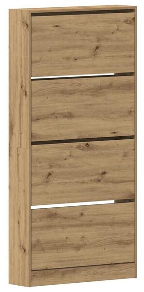 VidaXL Cipőszekrény ajtóval kézműves tölgy 80 x 21 x 163.5 cm Faanyag