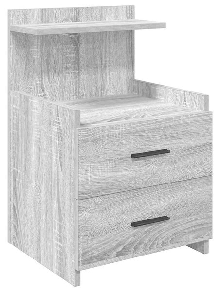 VidaXL 2 db-os szürke Sonoma színű éjjeliszekrény 2 fiókkal 40 x 36,5 x 62 cm
