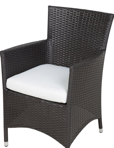Kétdarabos székszett ülőpárnával ITALY PE Rattan Sötétbarna