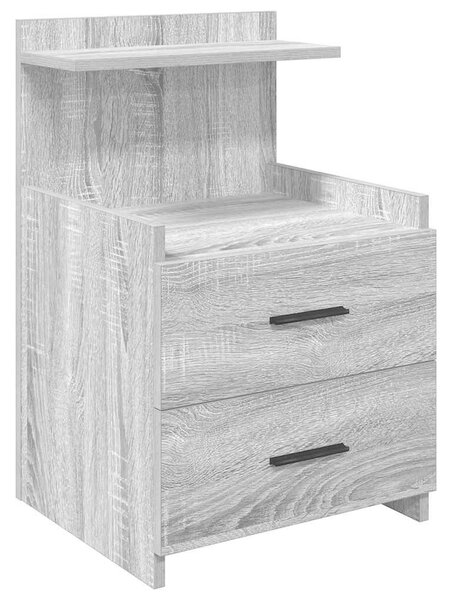 VidaXL 2 db-os szürke Sonoma színű éjjeliszekrény 2 fiókkal 40 x 36,5 x 62 cm