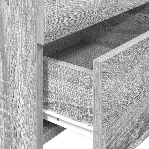 VidaXL 2 db-os szürke Sonoma színű éjjeliszekrény 2 fiókkal 40 x 36,5 x 62 cm