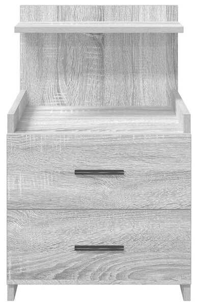 VidaXL 2 db-os szürke Sonoma színű éjjeliszekrény 2 fiókkal 40 x 36,5 x 62 cm