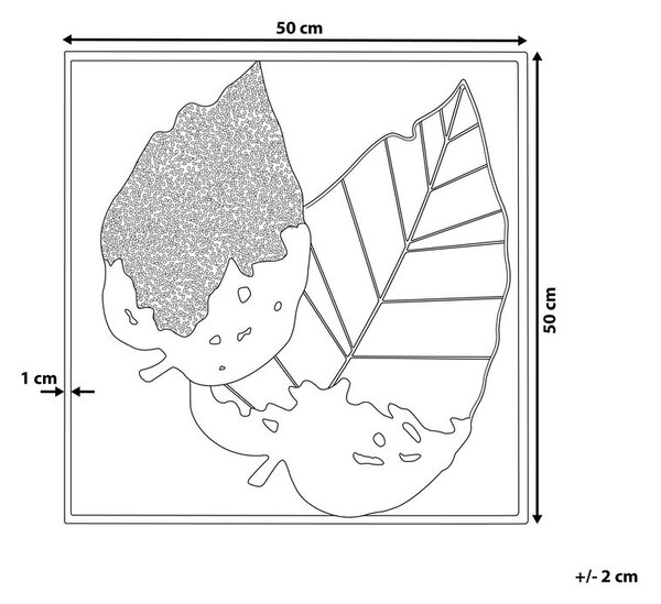 Fali Dekoráció Levél RHENIUM Fém 50 cm Színes