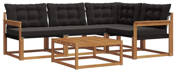 VidaXL Kültéri kanapé szett párnával 5 pcs Természetes és fekete