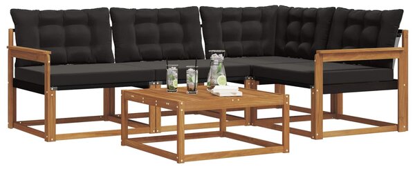 VidaXL Kültéri kanapé szett párnával 5 pcs Természetes és fekete