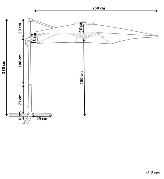 Napernyő 250 cm MONZA Homokbézs