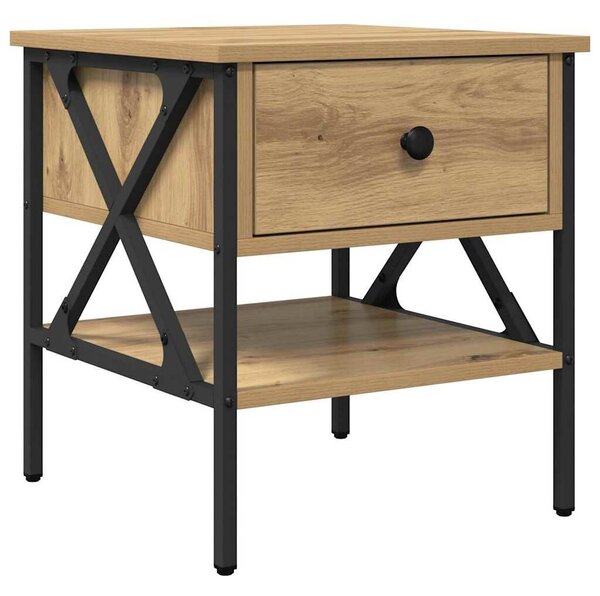 VidaXL Éjjeli szekrény fiókkal 2 pcs kézműves tölgy 40 x 42 x 45 cm
