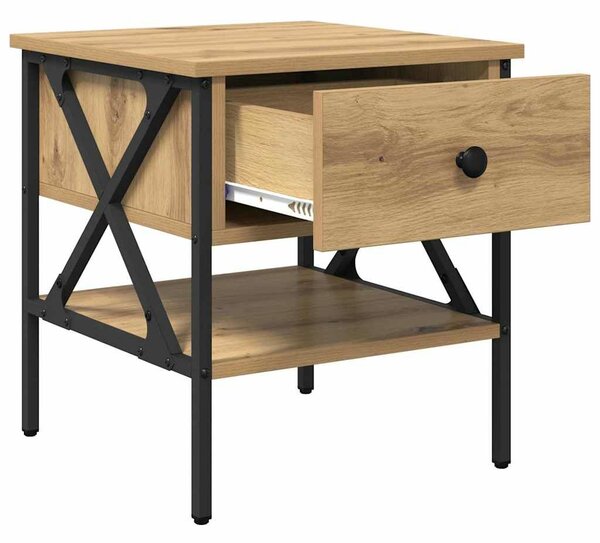 VidaXL Éjjeli szekrény fiókkal 2 pcs kézműves tölgy 40 x 42 x 45 cm