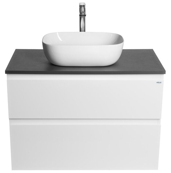 Aqualine Aqualine, ALTAIR szekrény felsővel 87,5 cm, fehér/antracit pala, AI290-03