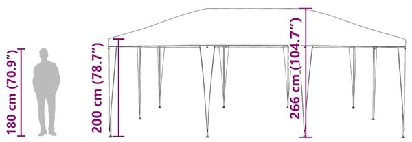 VidaXL Parti Sátor - Zöld - 6x4 m - PE Ponyva
