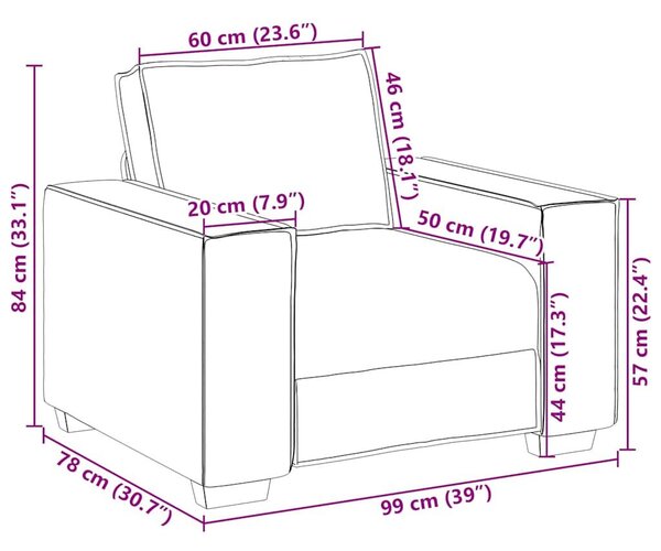 VidaXL bézs szövet kanapéfotel 60 cm