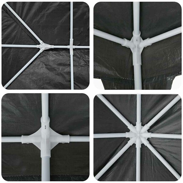 VidaXL Partysátor 600 x 400 x 266 cm, Antracit és Fehér
