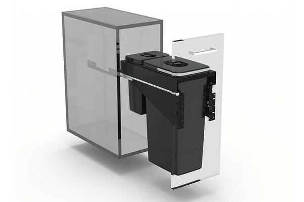 EKOTECH - Beépíthető hulladékgyűjtő FRONT 30 - 1x26 liter+1x7 liter