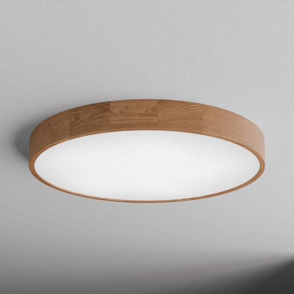 TEMAR LIGHTING Cleo DR800 mennyezeti világítás, tölgyfa, Ø 80 cm, 6 izzós, E27, dimmelhető, Világos fa, Nappali / Étkező, Fa, Modern