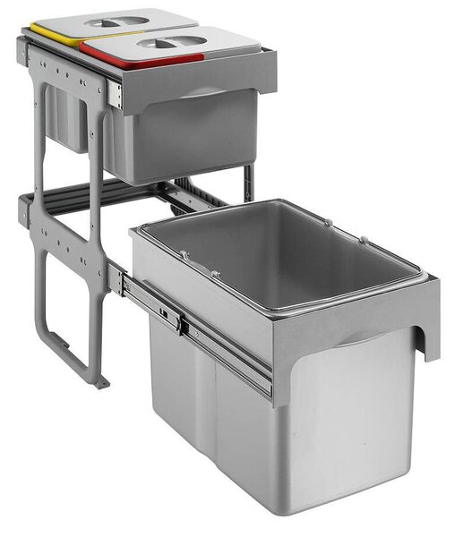 EKOTECH - Beépíthető hulladékgyűjtő TANDEM SHORT 40 - 1x34 liter + 2x12 liter