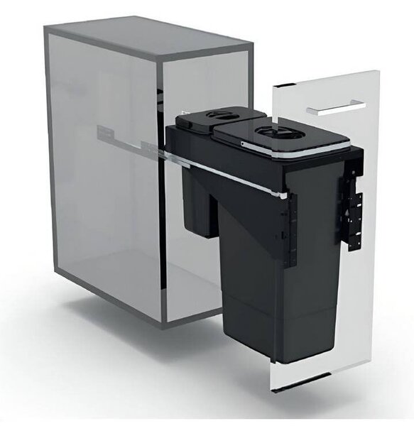 EKOTECH - Beépíthető hulladékgyűjtő FRONT 30 - 1x26 liter+1x7 liter