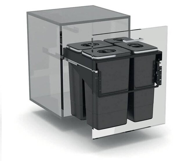 EKOTECH - Beépíthető hulladékgyűjtő FRONT 60 - 1x7 liter+3x26 liter